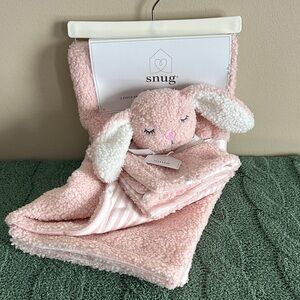 Snug Sherpa Security Buddy & Blanket Pink Bunny 🐰 NEW!